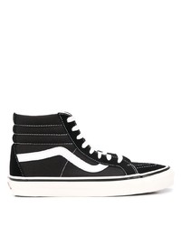 schwarze und weiße hohe Sneakers aus Segeltuch von Vans