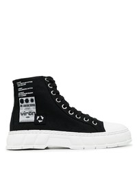 schwarze und weiße hohe Sneakers aus Segeltuch von Viron