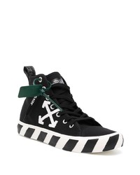 schwarze und weiße hohe Sneakers aus Segeltuch von Off-White