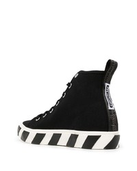 schwarze und weiße hohe Sneakers aus Segeltuch von Off-White