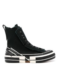 schwarze und weiße hohe Sneakers aus Segeltuch von Y's
