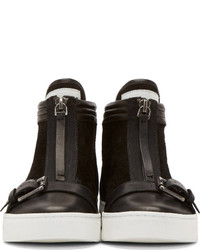 schwarze und weiße hohe Sneakers aus Wildleder von Marc by Marc Jacobs