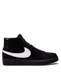 schwarze und weiße hohe Sneakers aus Wildleder von Nike
