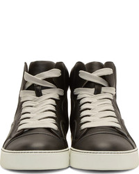 schwarze und weiße hohe Sneakers von Lanvin