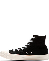 schwarze und weiße hohe Sneakers von Comme des Garcons
