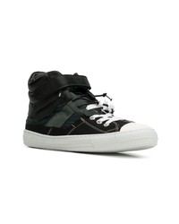 schwarze und weiße hohe Sneakers von Maison Margiela