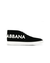 schwarze und weiße hohe Sneakers von Dolce & Gabbana