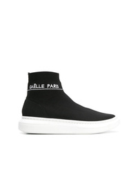 schwarze und weiße hohe Sneakers von Gaelle Bonheur