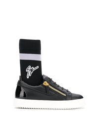 schwarze und weiße hohe Sneakers von Giuseppe Zanotti Design