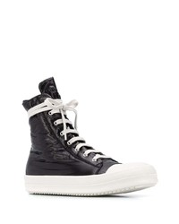 schwarze und weiße hohe Sneakers von Rick Owens DRKSHDW