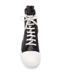 schwarze und weiße hohe Sneakers von Rick Owens DRKSHDW