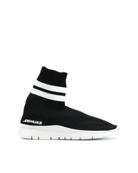 schwarze und weiße hohe Sneakers von Joshua Sanders