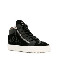 schwarze und weiße hohe Sneakers von Giuseppe Zanotti Design