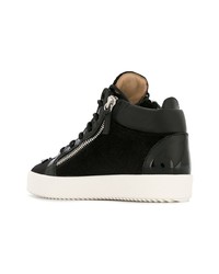 schwarze und weiße hohe Sneakers von Giuseppe Zanotti Design