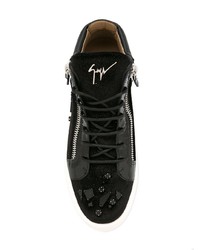 schwarze und weiße hohe Sneakers von Giuseppe Zanotti Design