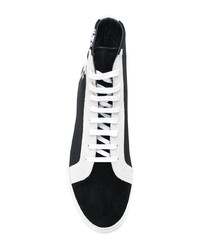 schwarze und weiße hohe Sneakers von Marcelo Burlon County of Milan