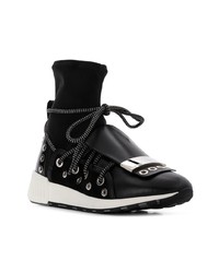 schwarze und weiße hohe Sneakers von Sergio Rossi