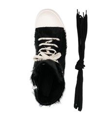 schwarze und weiße hohe Sneakers von Rick Owens