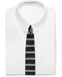 schwarze und weiße horizontal gestreifte Krawatte