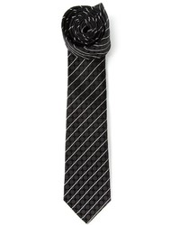 schwarze und weiße horizontal gestreifte Krawatte von Dolce & Gabbana