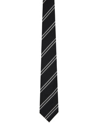 schwarze und weiße horizontal gestreifte Seidekrawatte von Tom Ford
