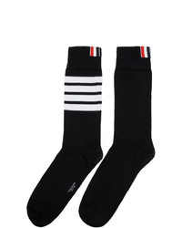 schwarze und weiße horizontal gestreifte Socken von Thom Browne