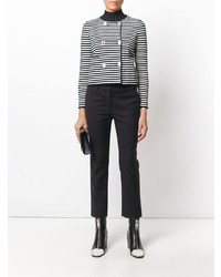 schwarze und weiße horizontal gestreifte Strickjacke von Sonia Rykiel