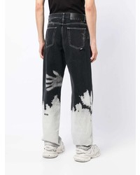 schwarze und weiße Mit Batikmuster Jeans von MSGM