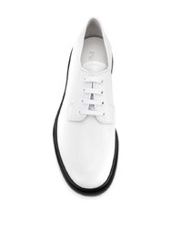 schwarze und weiße klobige Leder Derby Schuhe von Prada