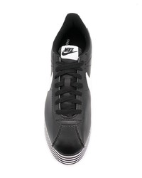 schwarze und weiße klobige Leder niedrige Sneakers von Comme des Garcons