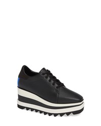 schwarze und weiße klobige Leder Oxford Schuhe