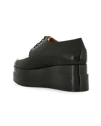 schwarze und weiße klobige Leder Oxford Schuhe von Clergerie
