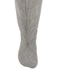 schwarze und weiße kniehohe Stiefel aus Leder von MM6 MAISON MARGIELA
