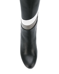 schwarze und weiße kniehohe Stiefel aus Leder von Paloma Barceló