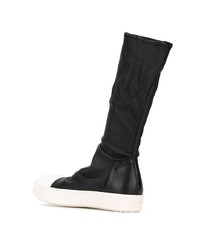 schwarze und weiße kniehohe Stiefel von Rick Owens