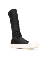 schwarze und weiße kniehohe Stiefel von Rick Owens