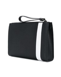 schwarze und weiße Leder Clutch Handtasche von Bally