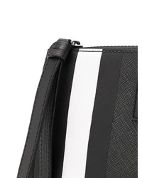 schwarze und weiße Leder Clutch Handtasche von Bally