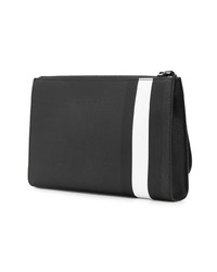 schwarze und weiße Leder Clutch Handtasche von Bally