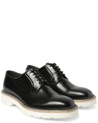 schwarze und weiße Leder Derby Schuhe von Alexander McQueen