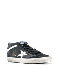 schwarze und weiße Leder niedrige Sneakers mit Sternenmuster von Golden Goose