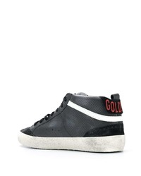 schwarze und weiße Leder niedrige Sneakers mit Sternenmuster von Golden Goose