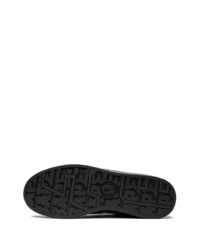 schwarze und weiße Leder niedrige Sneakers mit Sternenmuster von A Bathing Ape