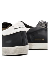 schwarze und weiße Leder niedrige Sneakers mit Sternenmuster von Golden Goose