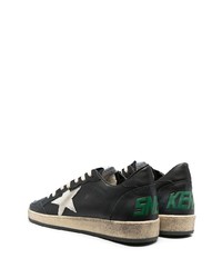 schwarze und weiße Leder niedrige Sneakers mit Sternenmuster von Golden Goose