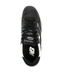 schwarze und weiße Leder niedrige Sneakers von New Balance