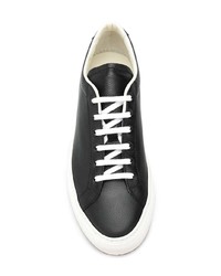 schwarze und weiße Leder niedrige Sneakers von Common Projects