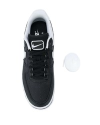 schwarze und weiße Leder niedrige Sneakers von Nike