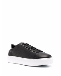 schwarze und weiße Leder niedrige Sneakers von Karl Lagerfeld