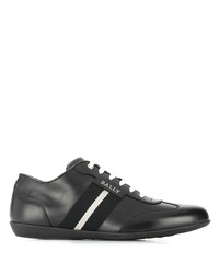 schwarze und weiße Leder niedrige Sneakers von Bally